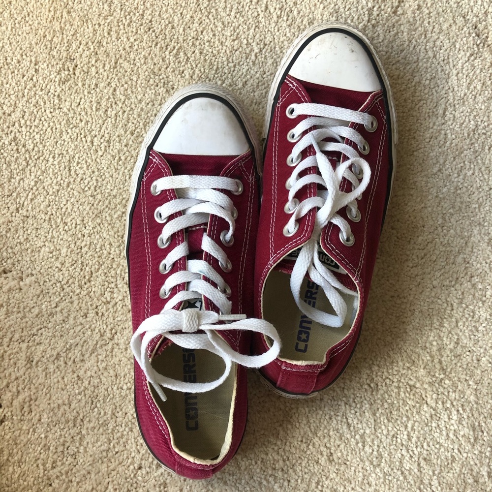 Maroon Low Top Converse